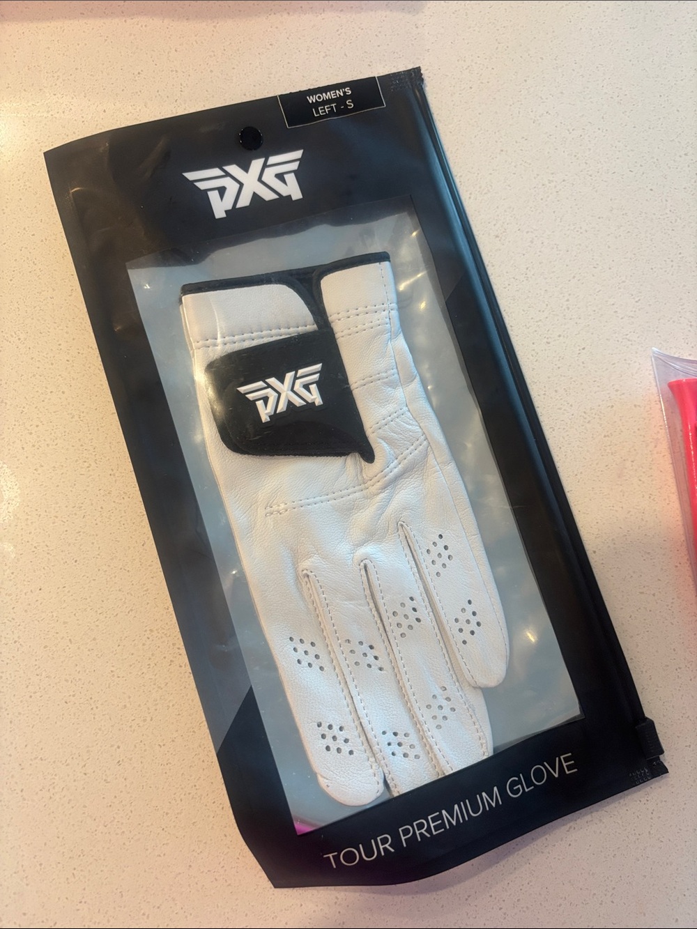 PXG White Women's Left-Hand Golf Glove with Black Logo Accent